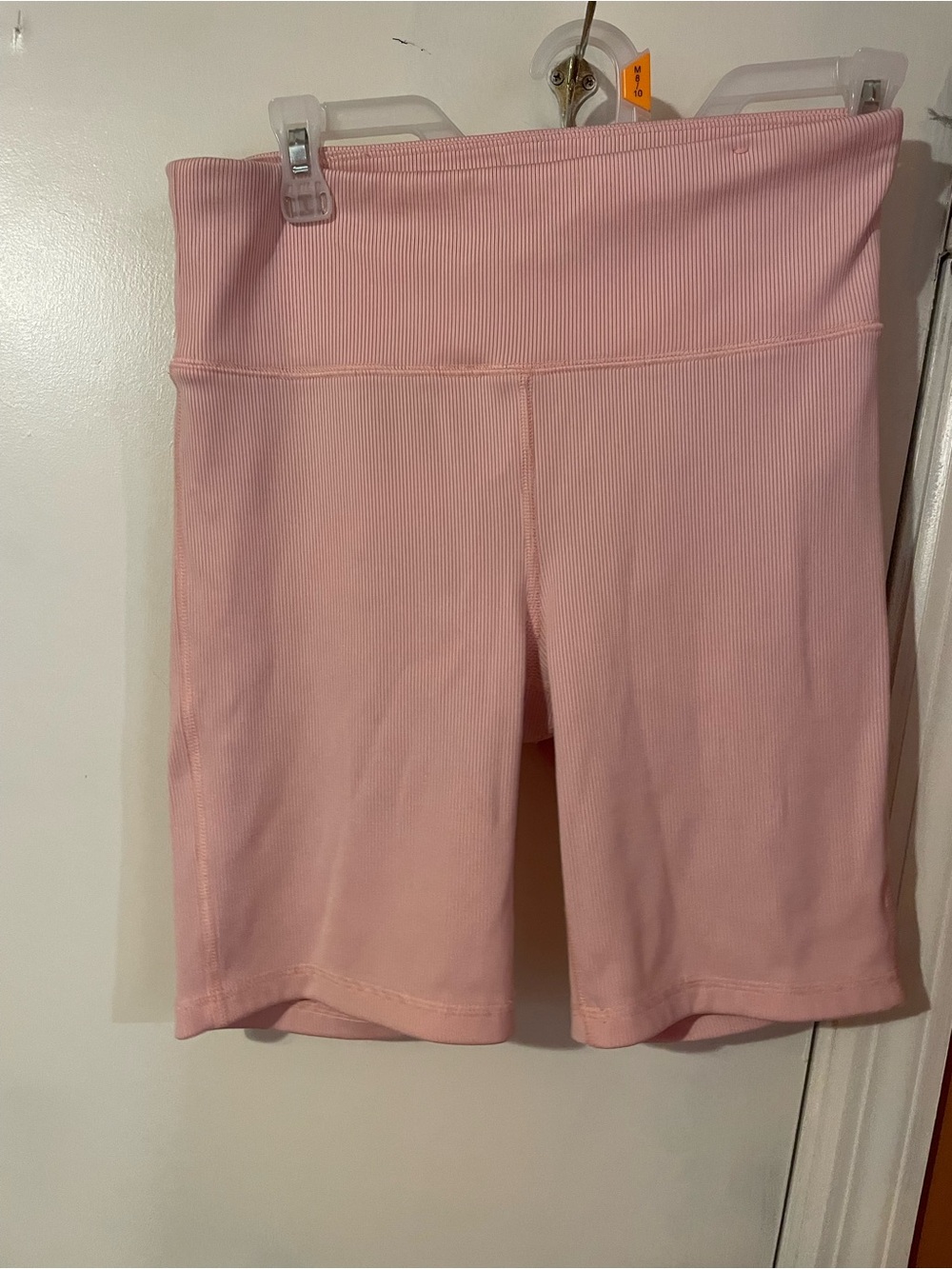 GAP Ribbed Light Pink High-Rise Bike Shorts